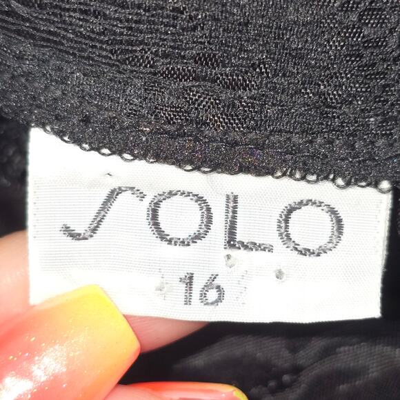 SOLO Midi Skirt Womens 12 Black Lace Whimsy Goth Romantic Capsule Minimalist - Picture 4 of 13